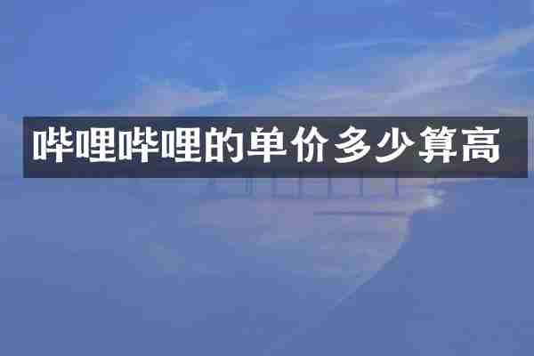 哔哩哔哩的单价多少算高