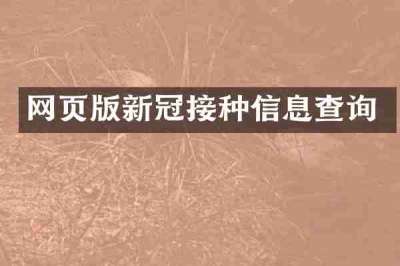 网页版新冠接种信息查询
