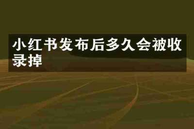 小红书发布后多久会被收录掉