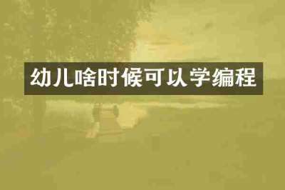幼儿啥时候可以学编程