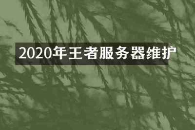 2020年王者服务器维护