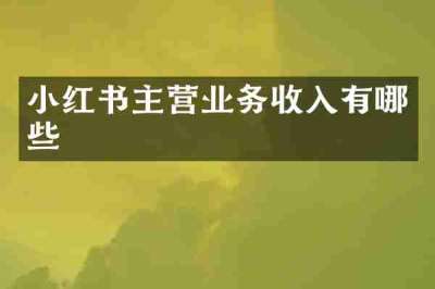 小红书主营业务收入有哪些