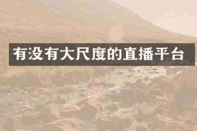 有没有大尺度的直播平台