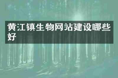 黄江镇生物网站建设哪些好