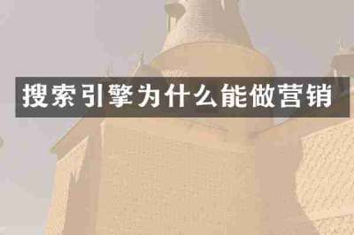 搜索引擎为什么能做营销