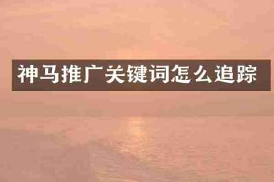 神马推广关键词怎么追踪