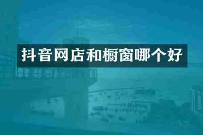 抖音网店和橱窗哪个好