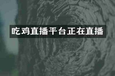 吃鸡直播平台正在直播