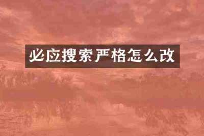 必应搜索严格怎么改