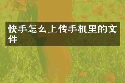 快手怎么上传手机里的文件