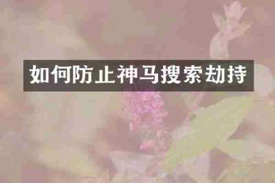 如何防止神马搜索劫持