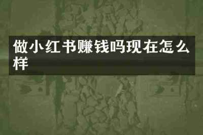 做小红书赚钱吗现在怎么样