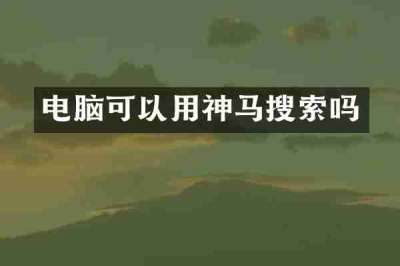 电脑可以用神马搜索吗