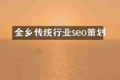 金乡传统行业seo策划