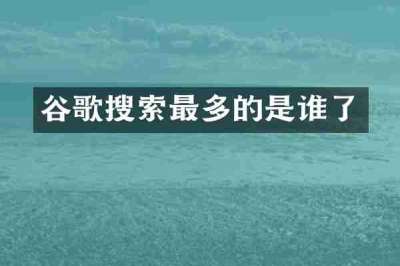 谷歌搜索最多的是谁了