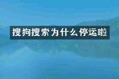 搜狗搜索为什么停运啦