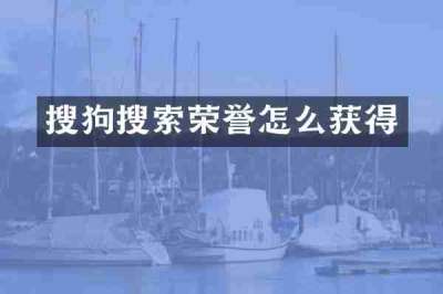 搜狗搜索荣誉怎么获得