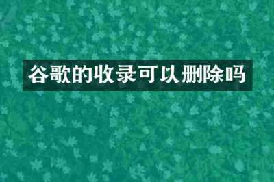 谷歌的收录可以删除吗