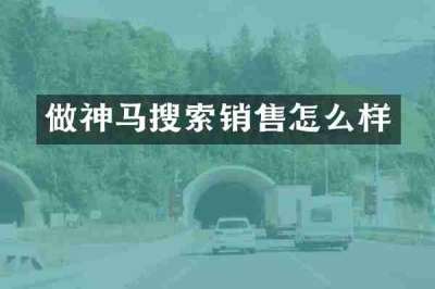 做神马搜索销售怎么样