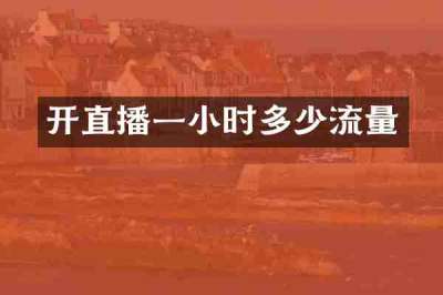 开直播一小时多少流量