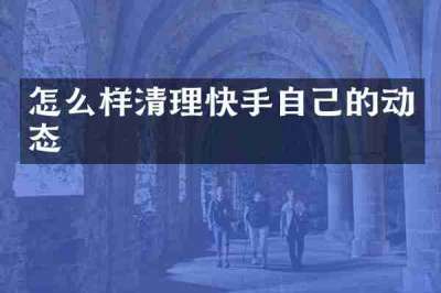 怎么样清理快手自己的动态
