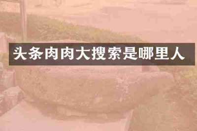 头条肉肉大搜索是哪里人