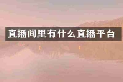 直播间里有什么直播平台