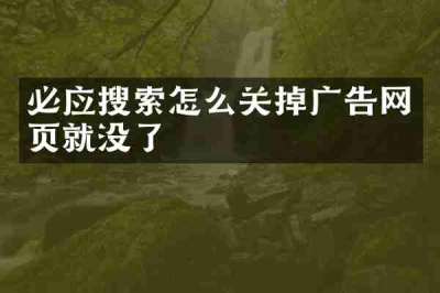必应搜索怎么关掉广告网页就没了