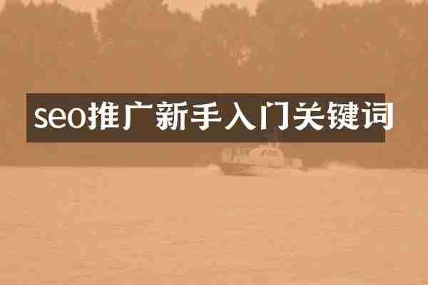 seo推广新手入门关键词