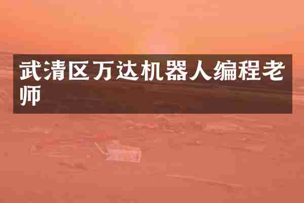 武清区万达机器人编程老师