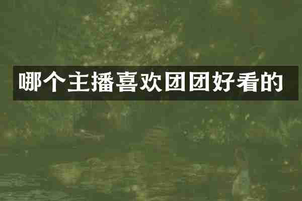 哪个主播喜欢团团好看的