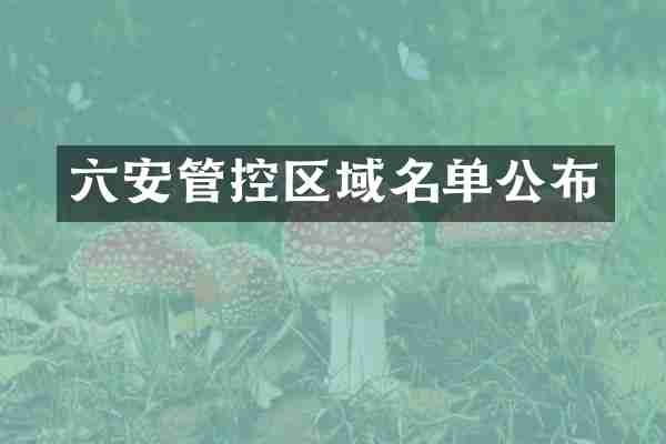 六安管控区域名单公布
