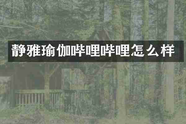 静雅瑜伽哔哩哔哩怎么样