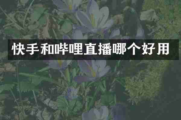 快手和哔哩直播哪个好用
