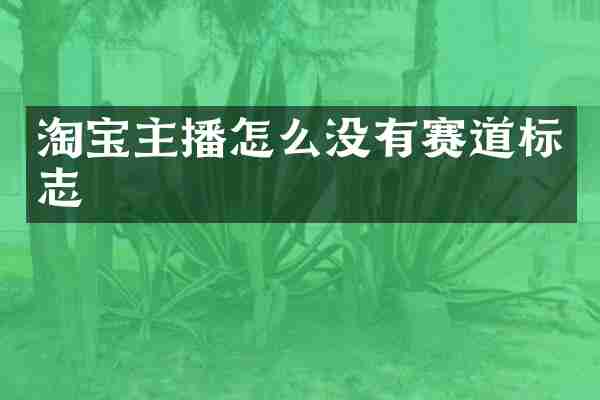 淘宝主播怎么没有赛道标志