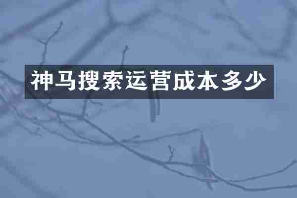 神马搜索运营成本多少
