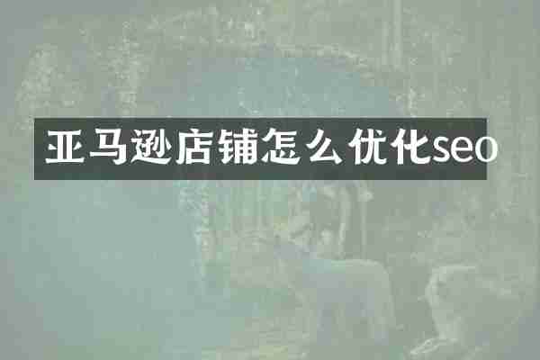 亚马逊店铺怎么优化seo