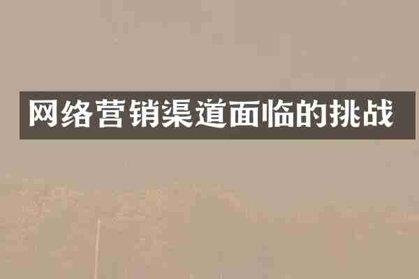 网络营销渠道面临的挑战