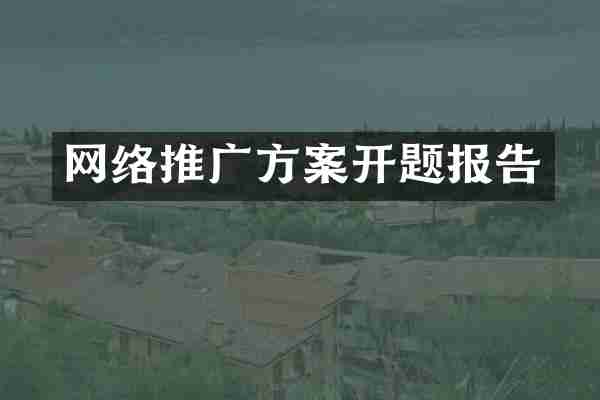 网络推广方案开题报告
