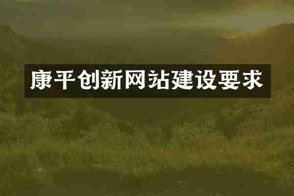 康平创新网站建设要求