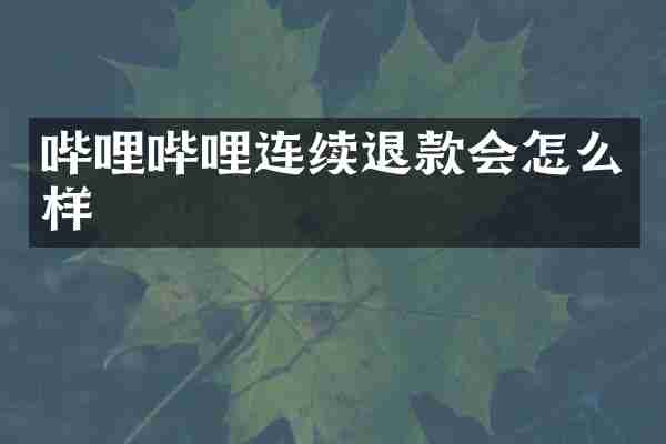 哔哩哔哩连续退款会怎么样