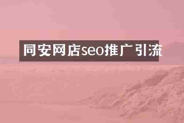 同安网店seo推广引流