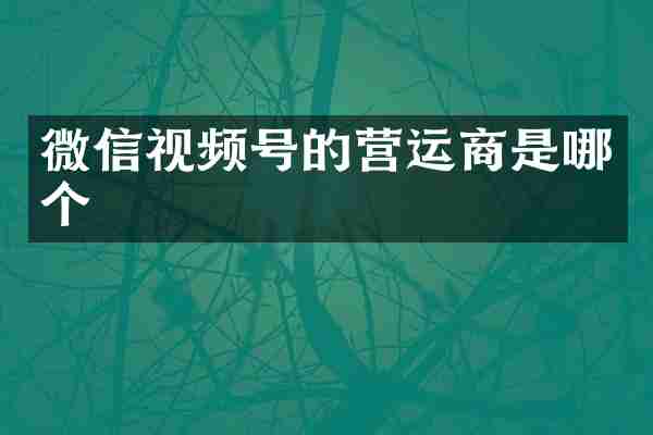 微信视频号的营运商是哪个