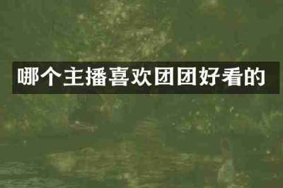 哪个主播喜欢团团好看的