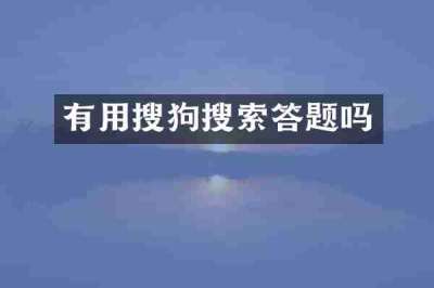 有用搜狗搜索答题吗