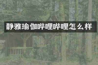 静雅瑜伽哔哩哔哩怎么样