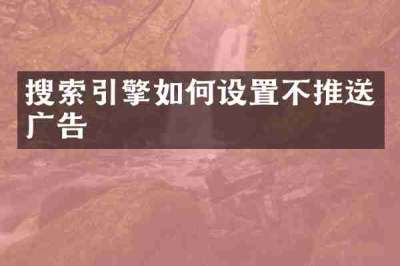 搜索引擎如何设置不推送广告