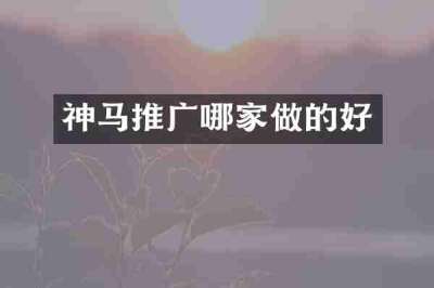 神马推广哪家做的好