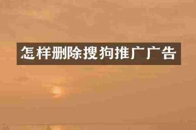 怎样删除搜狗推广广告