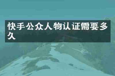 快手公众人物认证需要多久